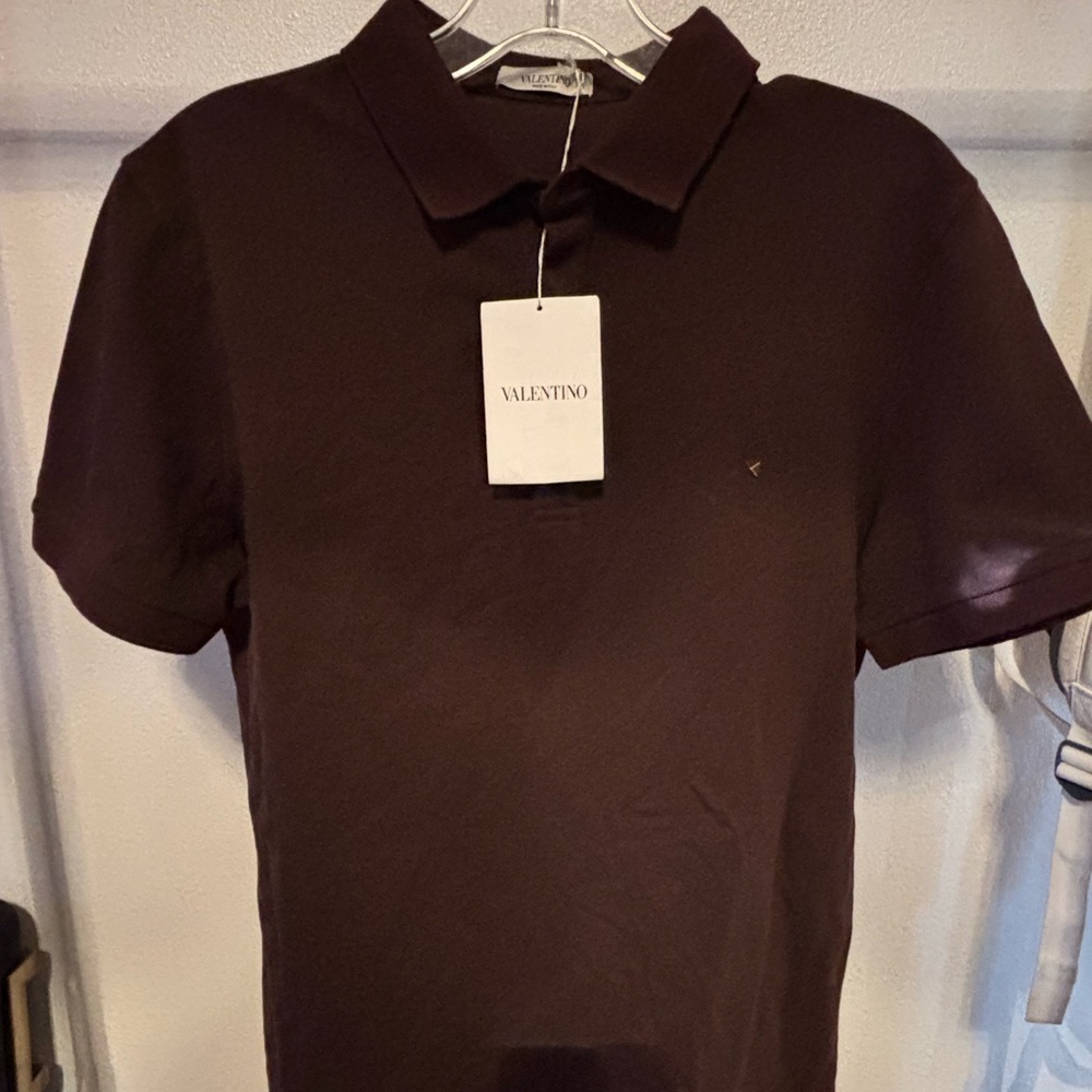 Valentino Men's Dark Brown Polo Shirt